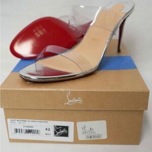 Christian Louboutin Silver and Clear PVC Heels
